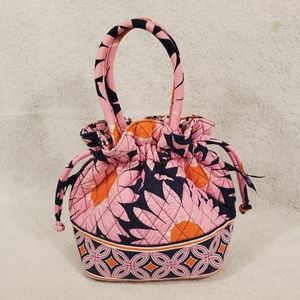 Vera Bradley Quilted Pink Floral Drawstring Handbag Tote Bag Purse Double Handle